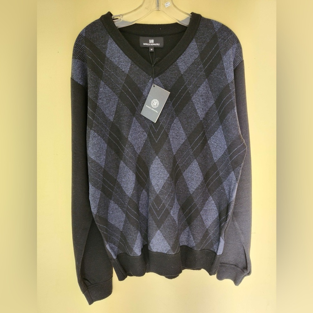 M Marco Donateli Men's Black and Gray Jumper